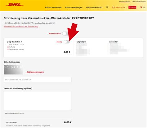 paketmarke dhl online stornieren.